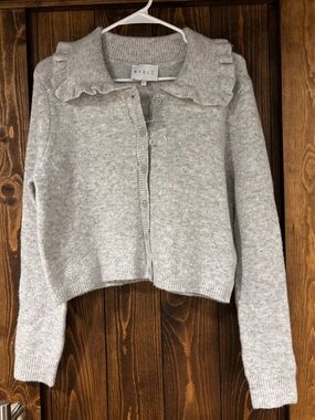 NWOT Mable Ruffle Collar Cardigan Sweater Medium